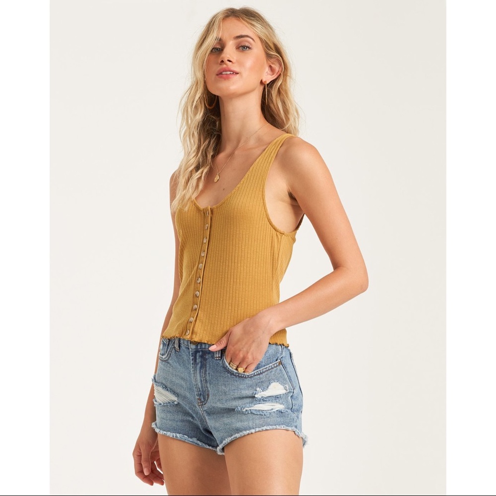 Billabong Mustard Yellow Tank Top